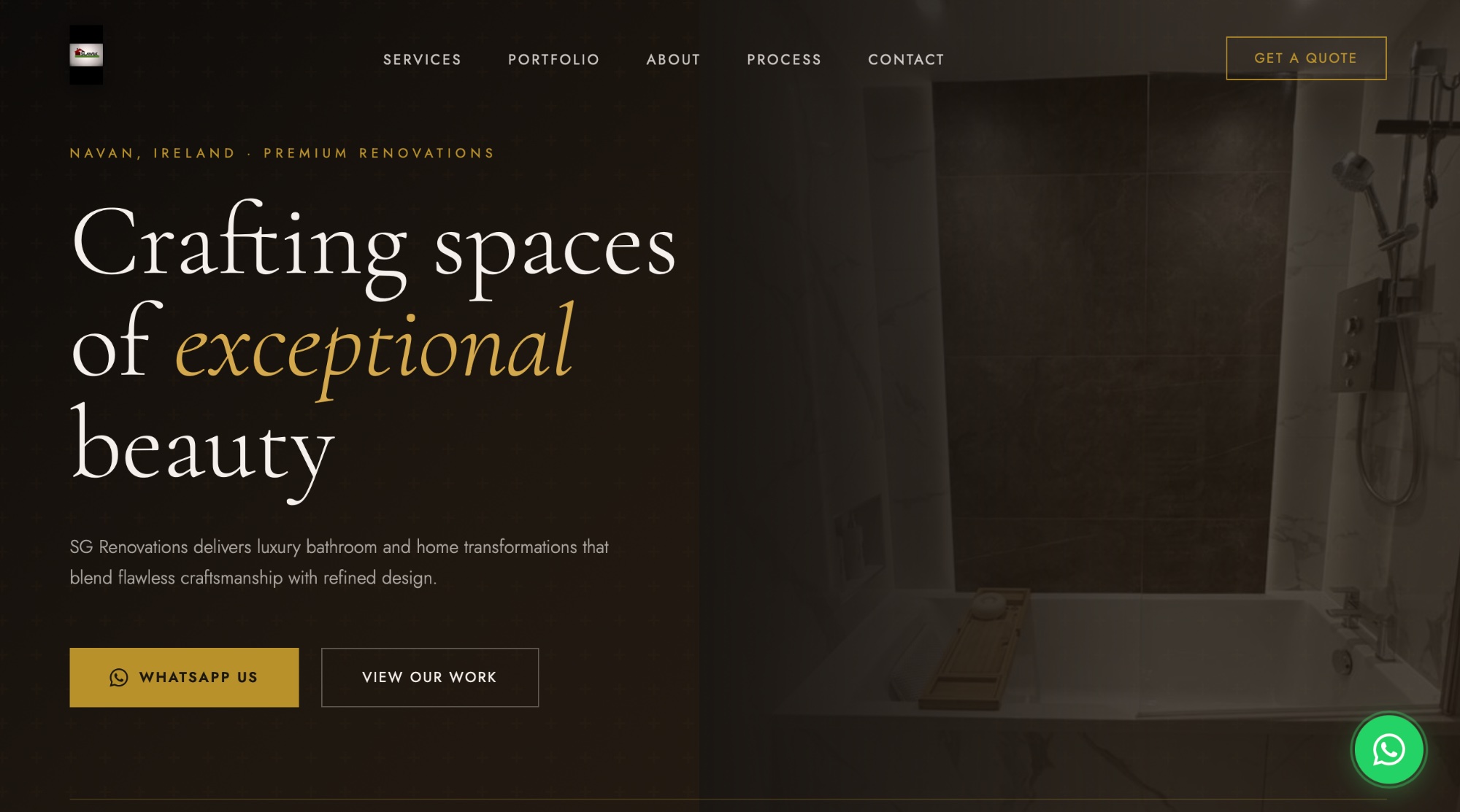 SG Renovations website design Ireland — premium construction and renovation website